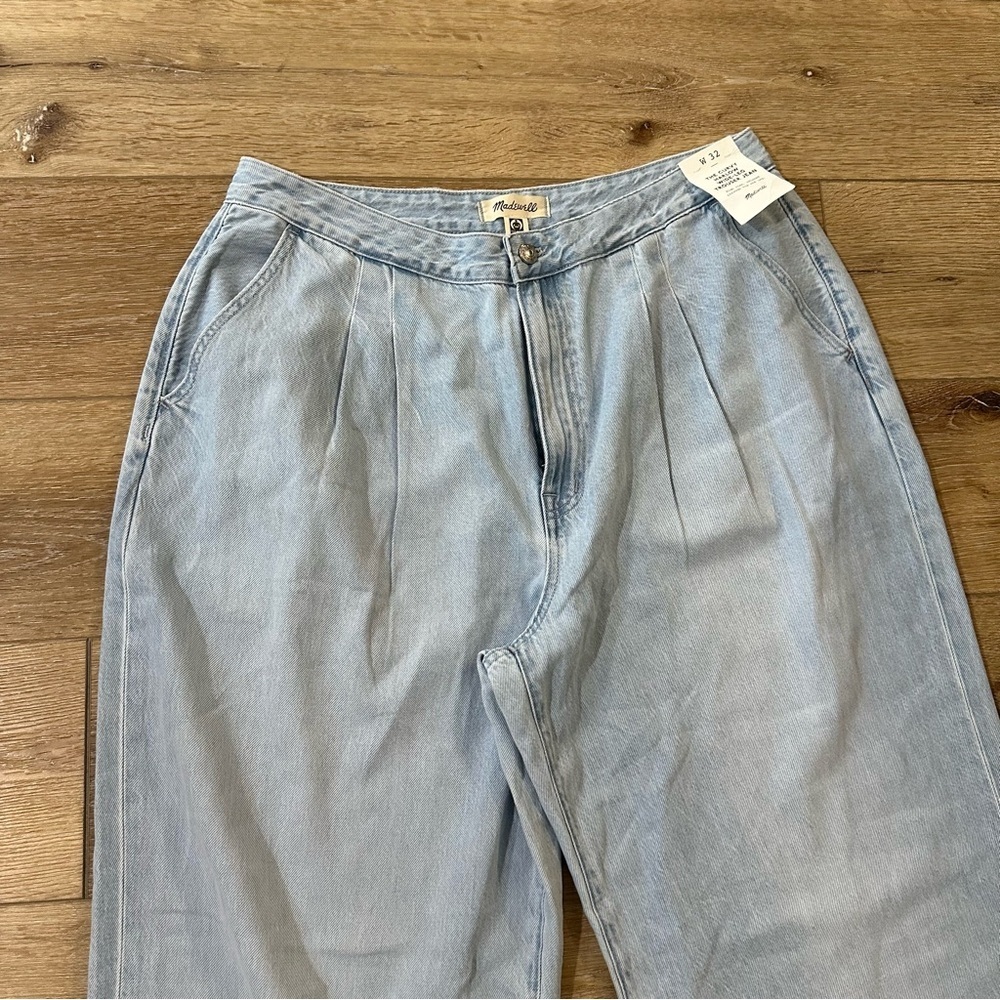 Madewell The Curvy Harlow Wide-Leg Trouser Light Wash Denim Jeans Sz W32 NWT - Picture 3 of 10